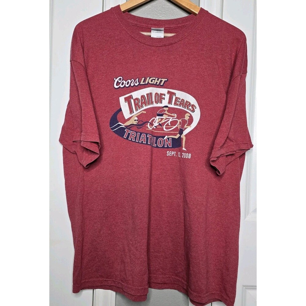 Coors Light Trail Of Tears 2008  Men's XL Red T Shirt